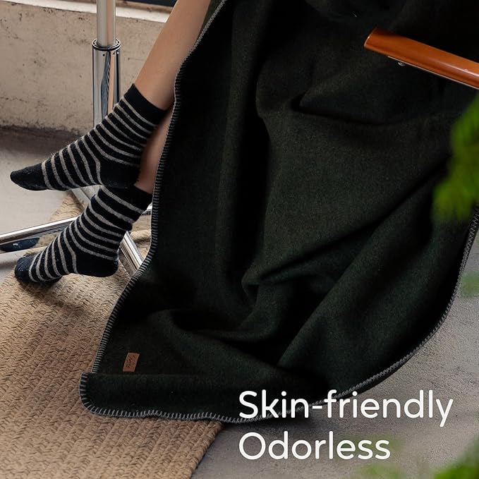 100% Wool Blanket 48 x 62 Warm Thick Washable Military Wool Blanket Great for Camping Outdoors Sporting Events Survival KitsOlive Green