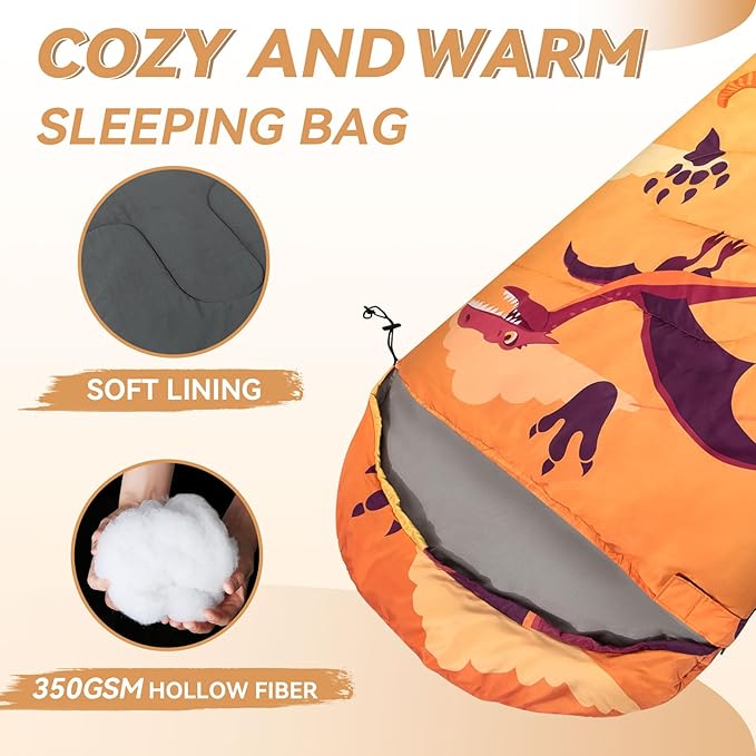 Kids Sleeping Bag for Camping - Lightweight 3 Season Backpacking Sleeping Bag Compact Child Sleeping Bag for Girls and Boys Waterproof Youth Sleeping Bag for Outdoor by Croosseoutdoors