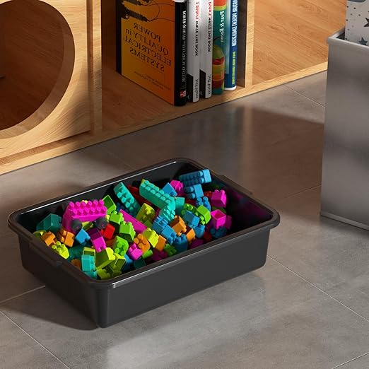 Sadstory 8 L Plastic Small Commercial Bus Tubs Food Service Bus Tub Tote 18 Packs Black
