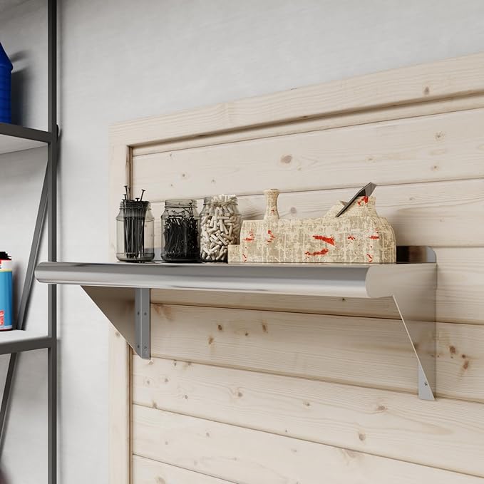 AmGood 10 X 24 Stainless Steel Wall Shelf | Metal Shelving | Garage Laundry Storage Utility Room | Restaurant Commercial Kitchen | NSF
