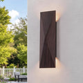 LED Outdoor Wall Sconce in Dark Walnut Finish Warm 3000K Light 15.75 Outdoor Waterproof Patio Wall Light Fixtures for Exterior House Front Door Garden Garage Porch