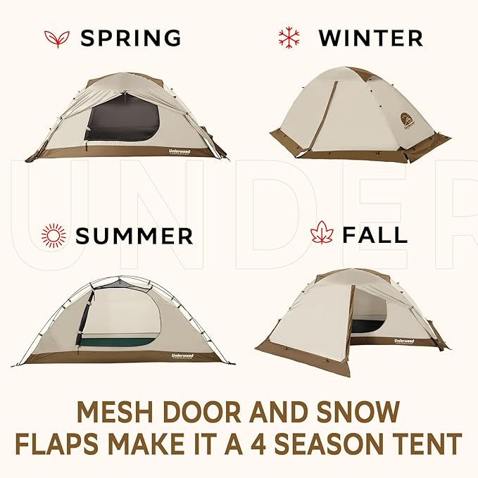 1/2 Person Backpacking Tent for 4-Season - Winter Waterproof Tent for One Person Lightweight Camping Gear for Backpacking Easy Set Up Cold Weather Essentials by Underwood Aggregator