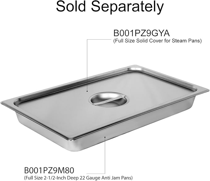 Excellante Full Size 2-1/2-Inch Deep 22 Gauge Anti Jam Pans