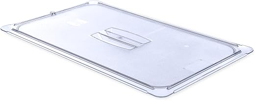 Carlisle FoodService Products Storplus Full-Size Plastic Food Pan Lid for Catering Buffets and Restaurants Polycarbonate 20.75 x 12.88 Inches Clear (Pack of 6)