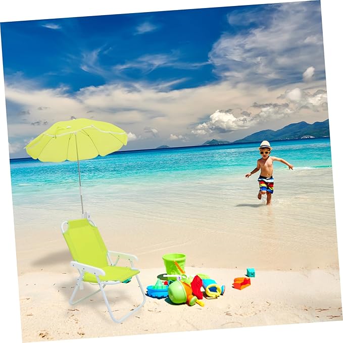 1set Multifunctional Boys and Girls Beach Chair Umbrella Lightweight Portable Outdoor Seat for Fishing Hiking and Beach Activities Ergonomic Design and Practical