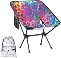 Honeybaby Folding Camping Chair Colorful Leopard Print Camping Chairs Lightweight Portable Chair Outdoor Foldable Chairs for Camping Travel Picnic Beach Hiking