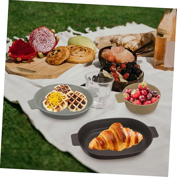 1 Set Outdoor Portable Dinnerware Lightweight Camping Plates Bowls for Picnics Bbqs and Hiking Stylish and Practical Dining for