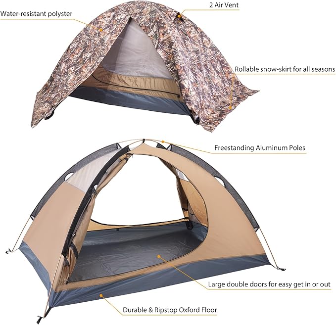 GEERTOP Ultralight 2 Person Backpacking Tent 4 Season Waterproof Camping Tent Double Layer Cold Weather Easy Set Up Tents for Family Camp Hiking Hunting Outdoor Mountaineering Travel