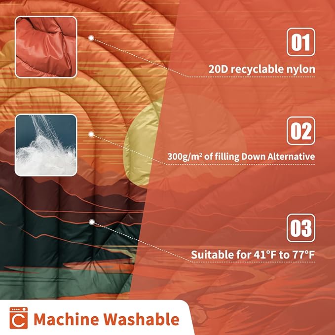 Camping BlanketLightweight Puffy Printed Camping Blanket Packable Outdoor Blanket for CampingTraveling Stadium Hiking Picnics