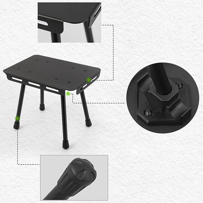 Foldable Camping Table &amp Stool Combo Aluminum Alloy Portable Outdoor Desk with Storage Pouches Multifunctional Furniture for Backpack-Friendly Modern Camping High Durability