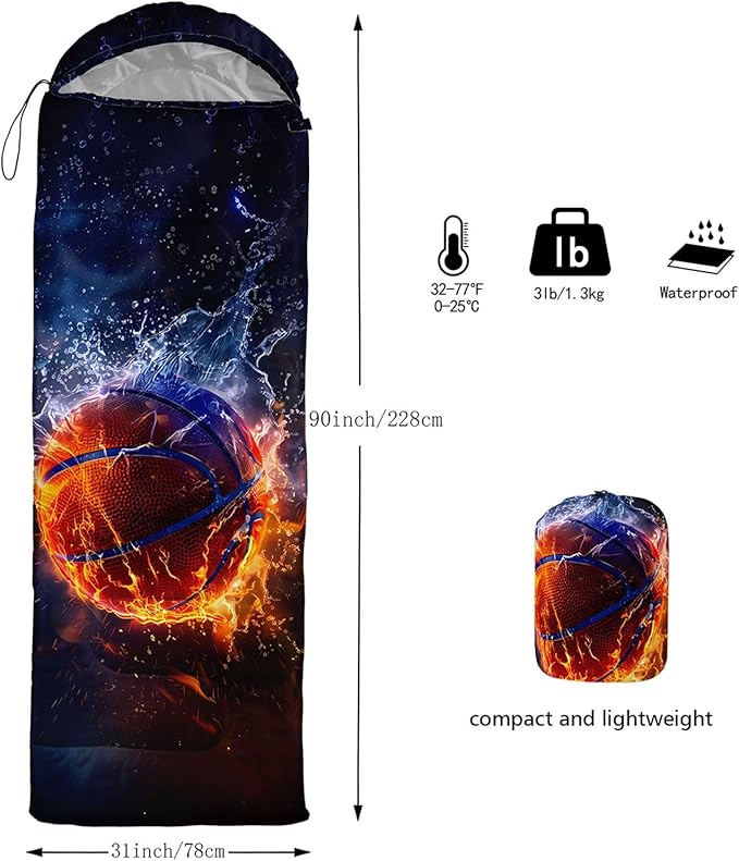 Kids Sleeping Bag for Boys GirlsCheckerboard Cat Print-Lightweight Warm Portable Outdoor Indoor-Waterproof Cold Weather Resistant Sleeping Bag for Camping Hiking