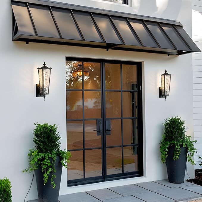 2-Pack Outdoor Wall Light Black Exterior Lighting Fixture with E26 Sockets &amp Clear Glass 17.7in Waterproof Porch Wall Lanterns for GaragePatioFront DoorHouse