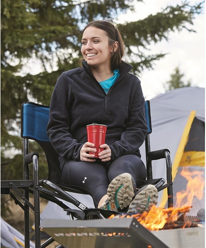 Guide Gear Oversized Tall Director’s Camp Chair Portable Folding 500-lb. Capacity Blue/Black