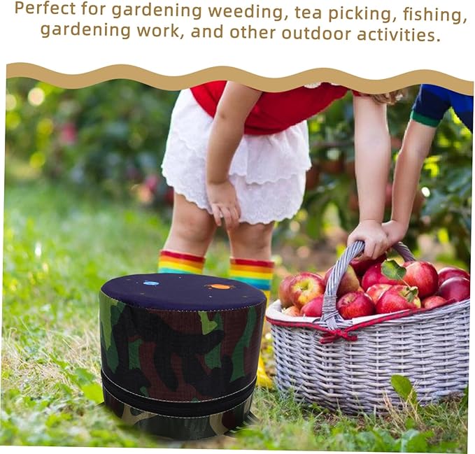 Garden Stool Lightweight Portable Weeding Chair Wearable Foam Seat for Gardening Tea Picking and Outdoor Activities Height Durable Camouflage Design Random Base Color