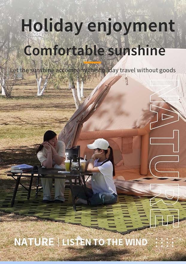 2025 Upgraded Waterproof Inflatable Camping Tent for 5-8 People No Assembly Needed Luxury Glamping House Oxford Fabric Inflatable Camping Tents with Hand Pump