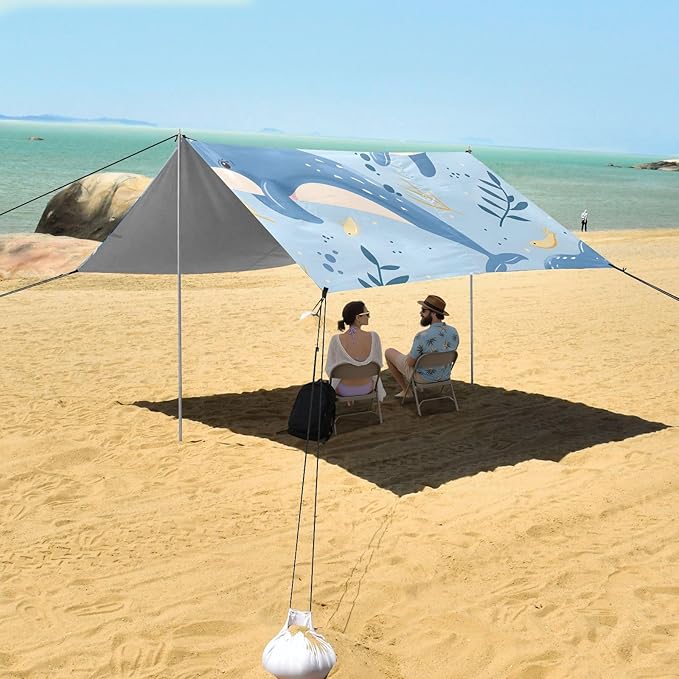 Seamless Dolphi Camping Sun Shelter Beach Tent Portable Beach Sun Shade Outdoor Canopy for Camping Trips Fishing Picnic