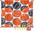Waterproof Sandproof Beach Blanket 59''×68'' Basketball Polyester Outdoor Picnic Blanket with 4 Stakes &amp Storage Bag for BeachCampingVacation Orange