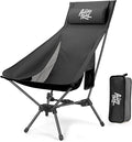AuroraTrail High Back Folding Camping Chair with Pillow – Lightweight Portable Outdoor Chair with Cup Holder &amp Carry Bag Sturdy Aluminum Frame Supports up to 374 lb for Camping Hiking &amp Fest
