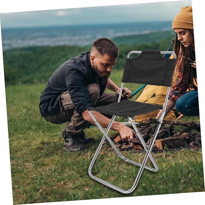 Kisangel 1pc Ergonomic Portable Folding Chair Multi-Function Camping Stool for Adults Beach Accessory Canopy Collapsible Leisure Chair