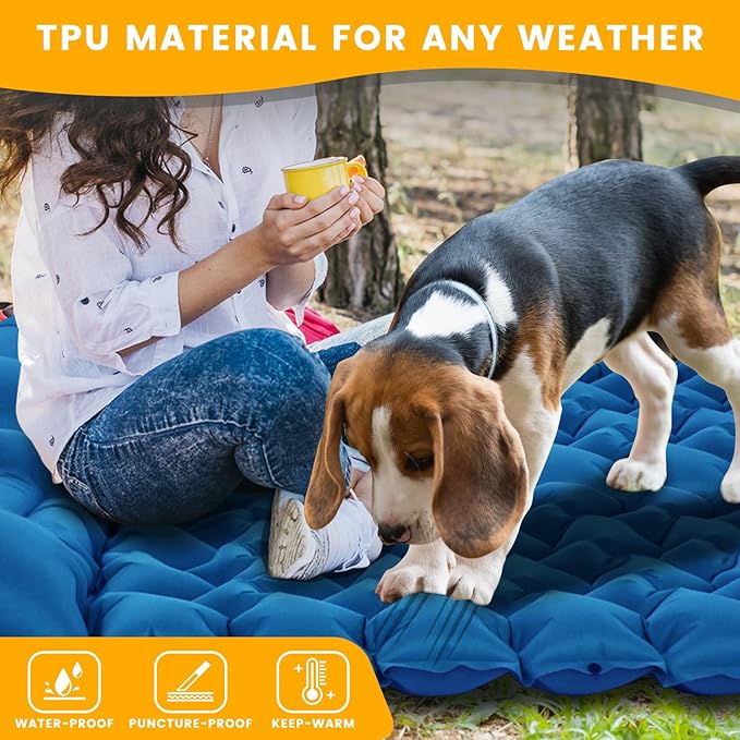 Sleeping Pad Compact Sleeping Pad for Camping with Pillow Built-in Foot Pump Inflatable Sleeping Mat for Travel Backpacking Hiking Sleeping Bag Tent Outdoor Adventure Camp Gear