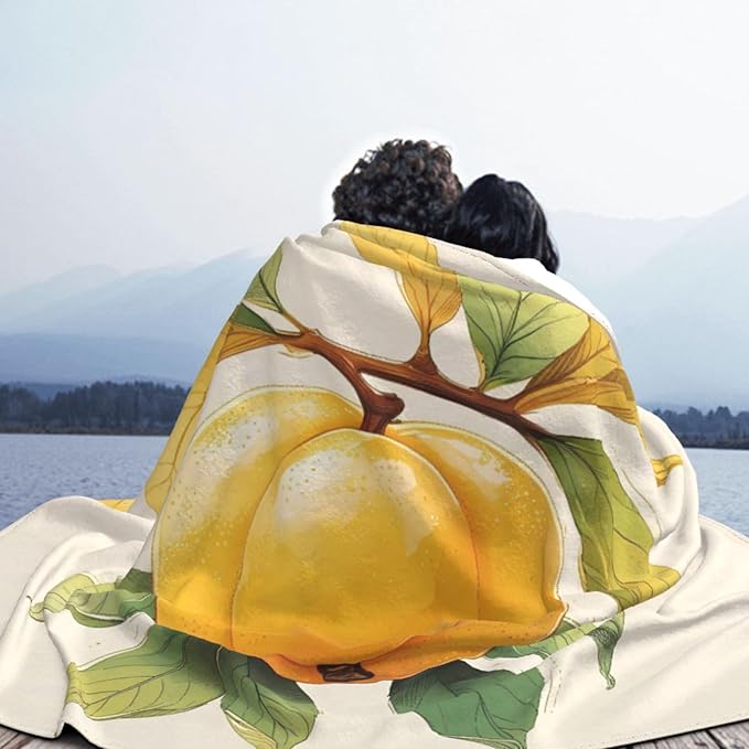 Loquat Soft Fleece Blanket 60 * 50 inch Soft Sofa Blanket Suitable for Sofa Camping Travel Night Cover Blanket