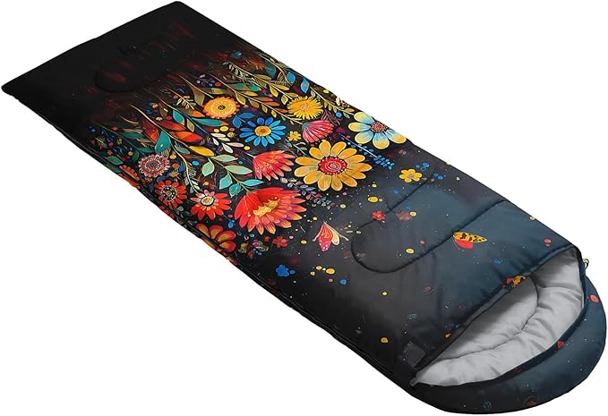 AILONEN 3D Printed Sleeping Bag 90x31 Weatherproof Lightweight Sleeping Bag with Portable Bag King Queen Red Black Heart Crown Theme for Camping Hiking Outdoor Adventures