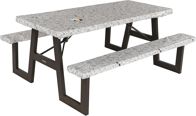 Lippert Color Escape Vinyl Tablecloth/Bench Cover Set for Camping and Picnics with 100% PEVA Material Waterproof and Stain-Resistant Fabric - 2023051696