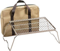 REDCAMP 13.6 Small Folding Campfire Grill 304 Stainless Steel Firepit Grill Grate Heavy Duty Portable Camping Grill with Carrying Bag for Outdoor Cooking Backpacking Hiking Picnics BBQ