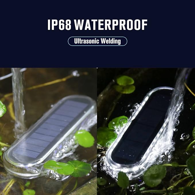 Honalia Solar Deck Dock Driveway Lights Outdoor Solar Powered Waterproof Cool White Driveway Markers Concrete Step Lights for Deck Stairs Dock Marine 6 Pack