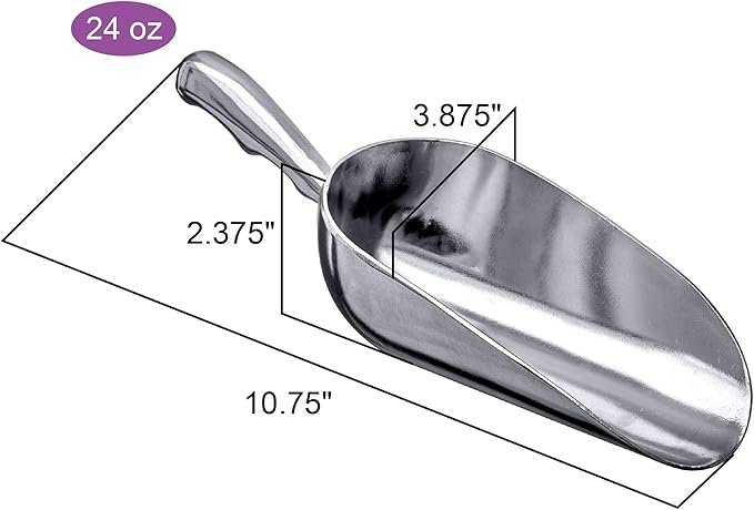 Amazing Abby - Elsa - 24-Ounce Aluminum Ice Scoops (Set of 2) Cast Aluminum Utility Scoops Food-Grade Good for Home and Commercial Use NOT Dishwasher-Safe Hand-Wash Recommended
