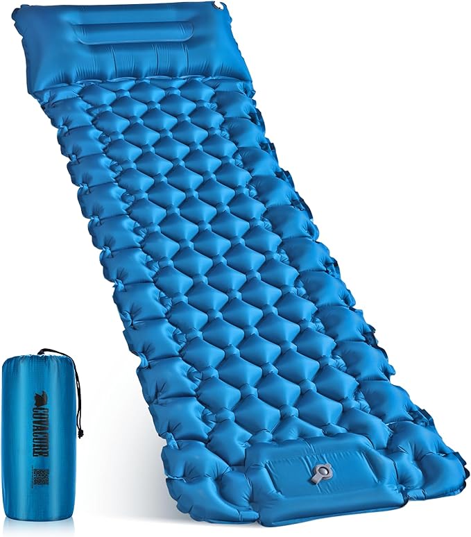 covacure Sleeping Pad for Camping - Ultralight Self-Inflating Camping Pad Mat with Built-in Foot Pump Durable &amp Waterproof Air Mattress for Hiking
