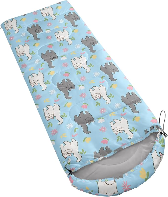Space Astronaut Sleeping Bag for Boys KidsCute Space Rockets Lightweight Portable Compact with Compression SackMoon and Stars Clouds Camping Bag for Backpacking Travelling Outdoor Hiking
