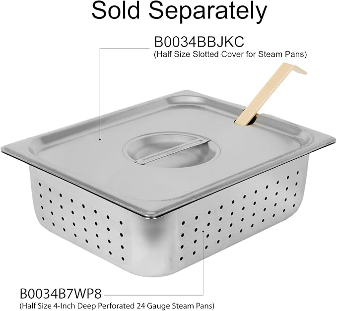 Excellante Half Size 4-Inch Deep Perforated 24 Gauge Steam Pans