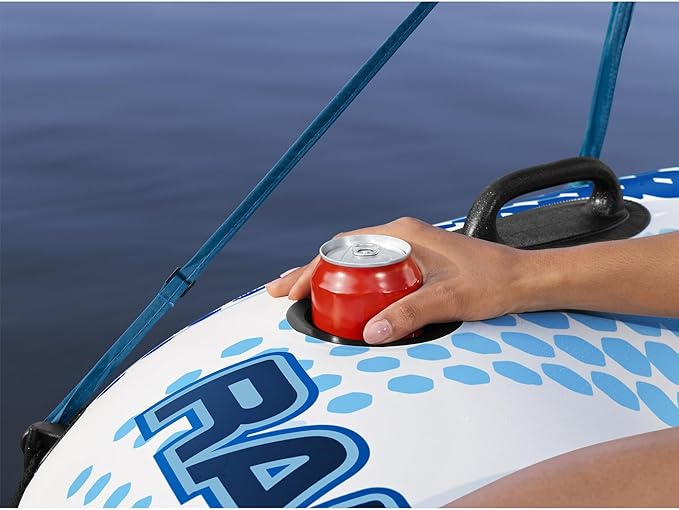 HYDRO FORCE Rapid Rider Canopy Tube 54 x 54| Durable Inflata-Shield Material | UV Sun Protection | Built-in Cup Holder | Heavy Duty Handles. Ultimate Water Fun
