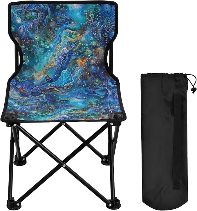 Blue Laser Style Collapsible Backpack Chairs for Adults Lightweight Backpacking Camp Chair Carry Bag Included Hiking Chairs Backpacking Ultralight for Outside Traveling