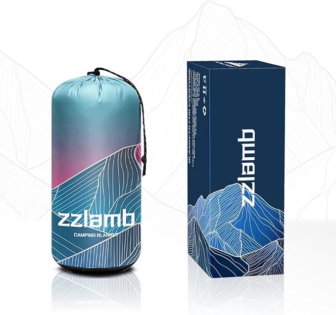 zzlamb Camping Blanket for Cold WeatherOutdoor Puffy Blanket Portable Down AlternativeWindproof Warm Cloak with SnapsCozy Quilt Backpacking Picnic RV Travel Plane Car Hammock Beach Climbing