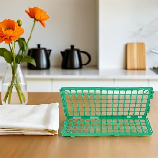 4pcs Plastic Fruit and Vegetable Shelf Dividers for Supermarket Shelving Green Food Guardrail Organizers for Retail Display and Kitchen Storage
