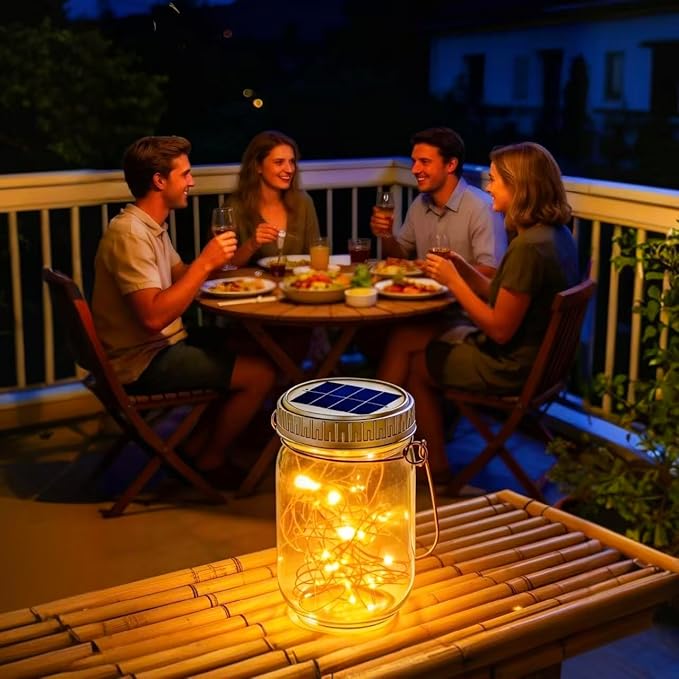 Cooo 12 Pack Gifts for Him Her Solar Lanterns Outdoor Waterproof Upgraded Crystal Glass Solar Mason Jar Lights 30 LED 215% Larger SolarPanel（Just a Little MoreGet Double The Delight-Warm White）