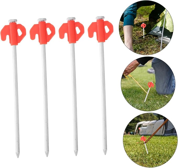 SUPVOX 20Pcs Heavy Duty Ground Stakes for Camping Tents Portable Windproof Tent Pegs for Outdoor Activities Durable Garden and Lawn Use Easy Installation Compact Design