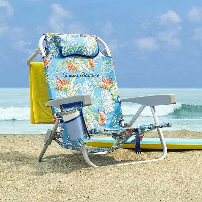 Tommy Bahama 2 Pack Backpack Beach Chair 5 Position Chair Including Lay Flat (Floral)