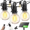 ZJOJO Solar Outdoor String Lights Waterproof 50FT G40 Globe Patio Lights String Lights Solar Powered with 25 Edison Bulbs 2700K Shatterproof Hanging Lights for Porch Backyard Pergola Bistro