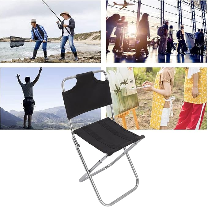 Folding Chairs for Outside Mini Portable Chair with Backrest Aluminum Alloy Foldable Camping Stool Multifunctional Small Outdoor Chair for Fishing Barbecue