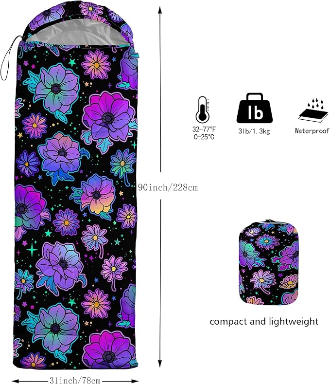 Axolotl Unicorn Sleeping Bag for Kids Boys Girls–Lightweight Warm Cold Weather Sleeping BagsWaterproof Portable Sleeping Bag with Compression Sack for Camping Backpacking Outdoor Indoor