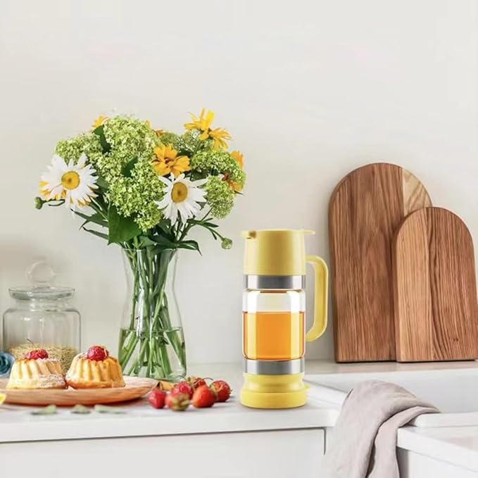 High Borosilicate Glass Honeys Bottle Leak Storage Container for Syrups and Sweeteners Portable Syrup Dispenser Kitchen