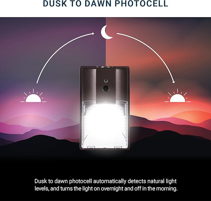 PARMIDA (4 Pack) Mini LED Wall Pack Light 26W Dusk to Dawn Photocell Sensor 3000lm 150W Equivalent IP65 Waterproof 5000K ETL 100-277VAC Outdoor Wall-Mount Area Exterior Security Lighting Bronze