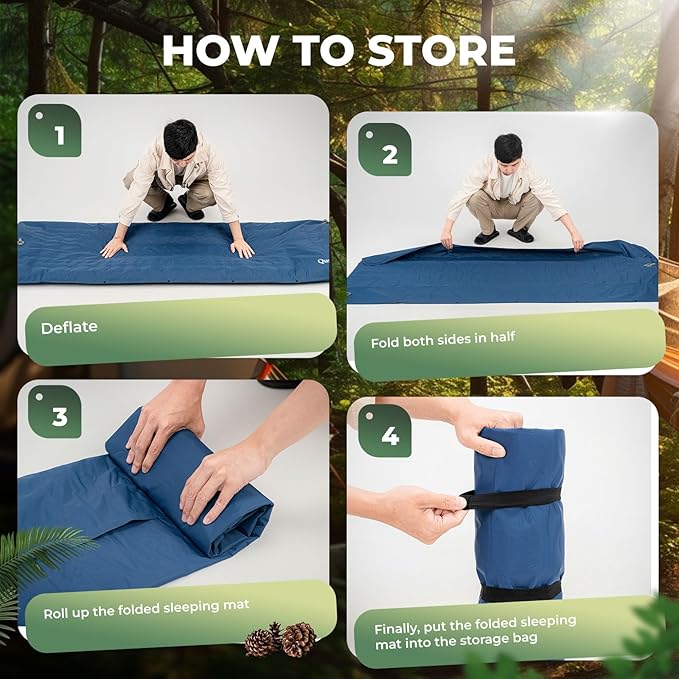 Camping Mattress Sleeping Pad for Outdoor Camping Ultra-Light Inflatable Camping Bed with Built-in Pillow - Air Pad Carry Bag - Compact &amp Lightweight Camping Gear Essentials