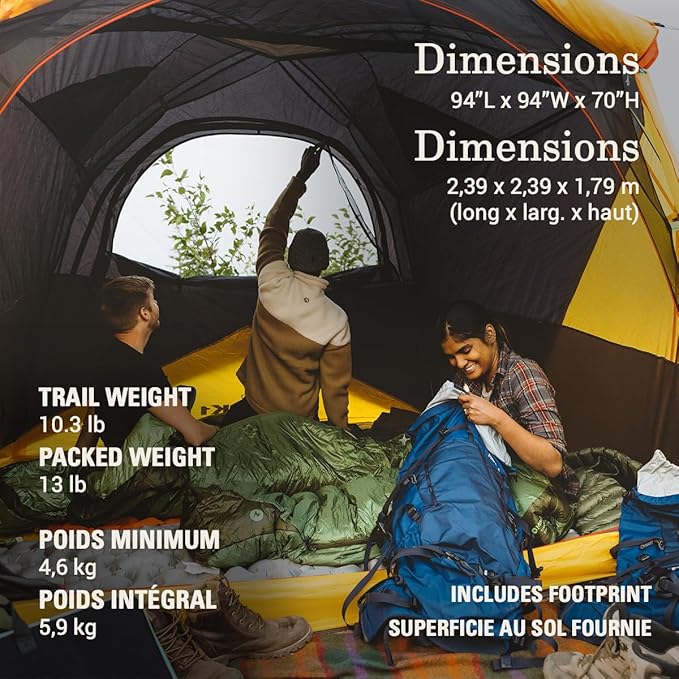 Coleman PEAK1 Premium Waterproof Backpacking Tent with Rainfly &amp Footprint Lightweight Camping Tent Withstands Winds up to 45 MPH 1/2/3/4/6 Person Sizes