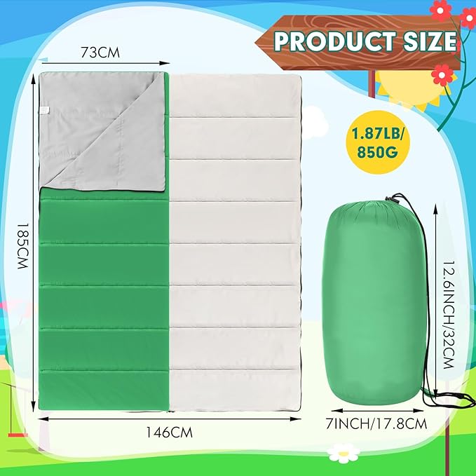 Macarrie 3 Pcs 0 Degree Camping Sleeping Bags Bulk for Adults Kids Warm Weather Youth Sleeping Bags for Boys Girls Ages 8-12 Portable Compact with Compression Sack for Hiking Backpacking Outdoor