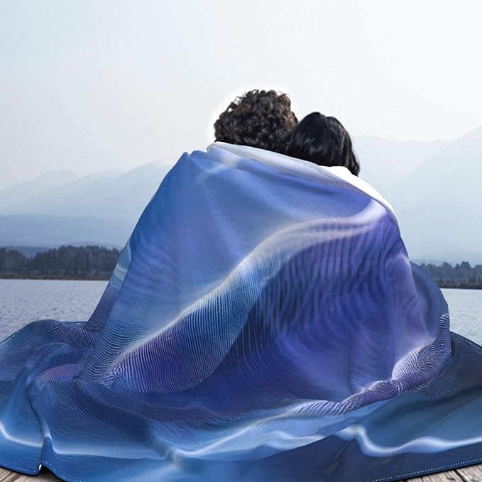 Line Ripples Soft Fleece Blanket 60 * 50 inch Soft Sofa Blanket Suitable for Sofa Camping Travel Night Cover Blanket