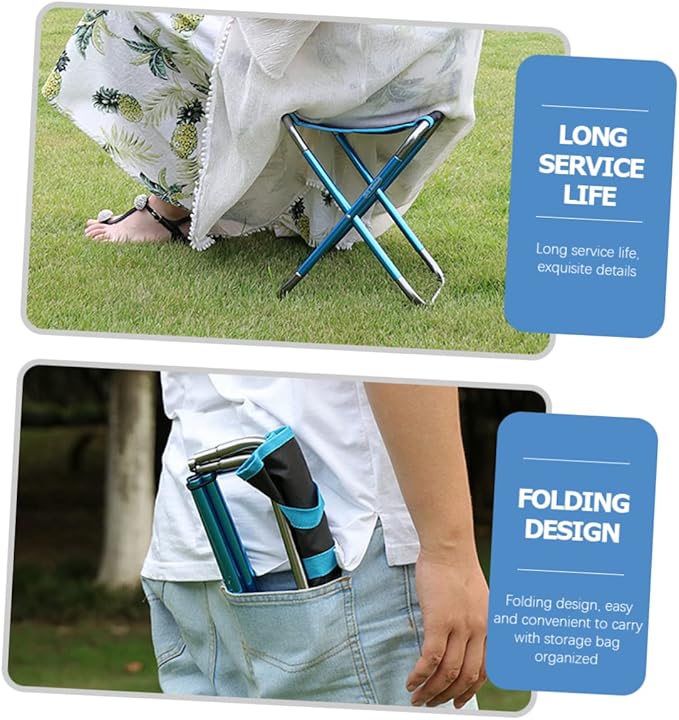 Folding Stool for Outdoor Use Beach Accessory Compact Camping Travel and Garden